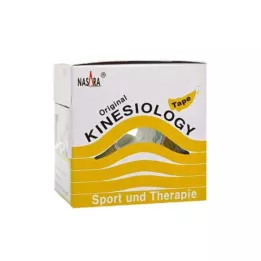 Nasara Kinesiotape 5 cm x 5 m geel incl. dispenserdoos, 1 stuk