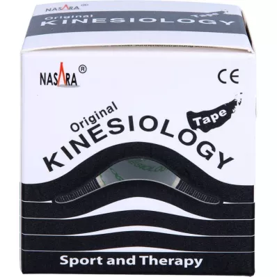 NASARA Kinesiologie tape 5 cmx5 m zwart, 1 st