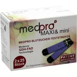 MEDPRO Maxi &amp; mini bloedglucoseteststrips, 2X25st