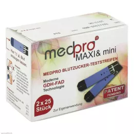 MEDPRO Maxi &amp; mini bloedglucoseteststrips, 2X25st