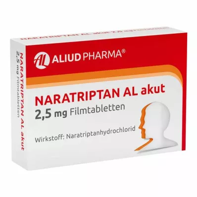 NARATRIPTAN AL acute 2,5 mg filmomhulde tabletten, 2 stuks NARATRIPTAN AL acute 2,5 mg filmomhulde tabletten, 2 stuks