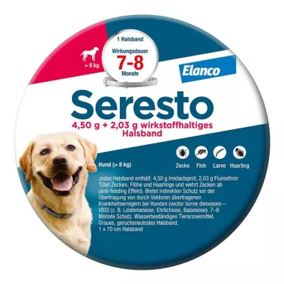 SERESTO 4,50g + 2,03g Halsband voor honden vanaf 8kg, 1 st