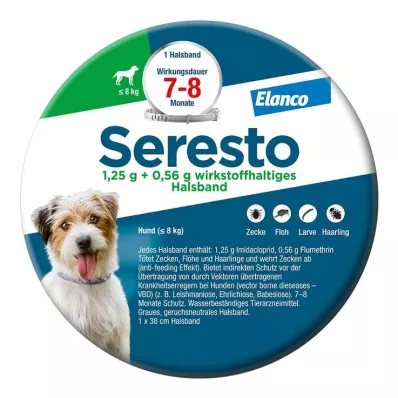 SERESTO 1,25g + 0,56g Halsband voor honden tot 8kg, 1 st SERESTO 1,25g + 0,56g Halsband voor honden tot 8kg, 1 st