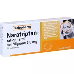 NARATRIPTAN-ratiopharm voor migraine filmomhulde tabletten, 2 stuks