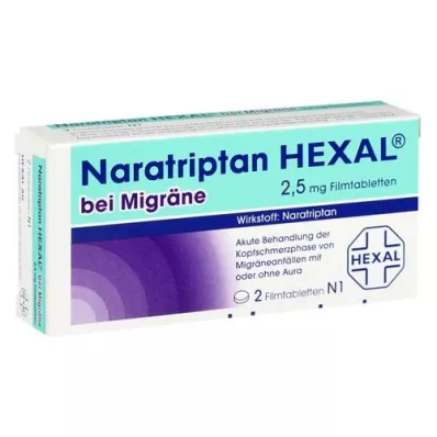 NARATRIPTAN HEXAL voor migraine 2,5 mg filmomhulde tabletten, 2 st