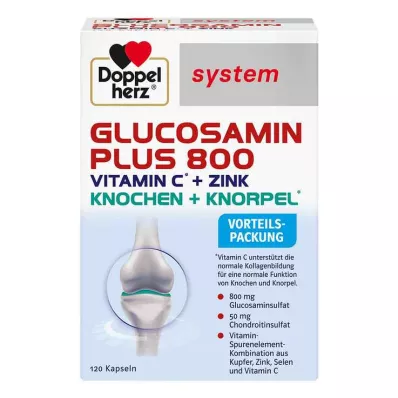 DOPPELHERZ Glucosamine Plus 800 systeemcapsules, 120 capsules DOPPELHERZ Glucosamine Plus 800 systeemcapsules, 120 capsules