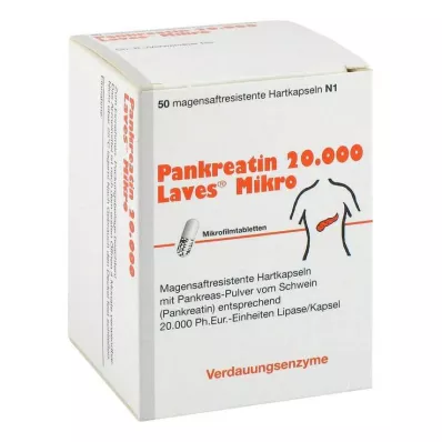 PANKREATIN 20.000 Laves Micro harde capsules met enterische coating, 50 stuks
