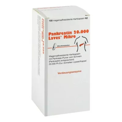 Pancreatin 20000 Laves micro maagsapresistente capsules, 100 stuks