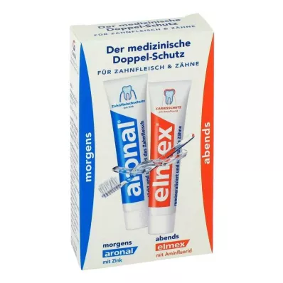 Aronal en Elmex Mini tandpasta met dubbele bescherming, 2X12 ml Aronal en Elmex Mini tandpasta met dubbele bescherming, 2X12 ml