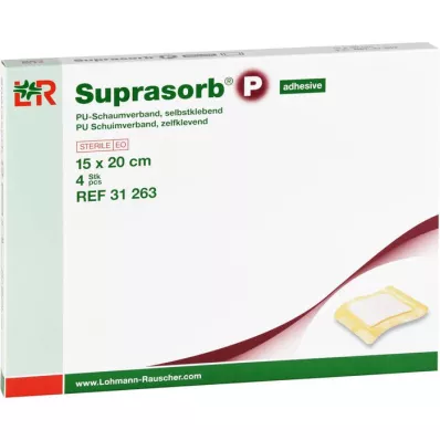 SUPRASORB P PU-Schuim v.zelfklevend 15x20 cm, 4 st