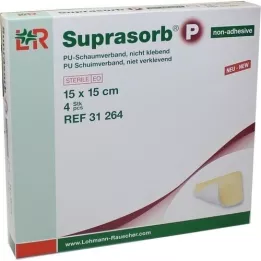 SUPRASORB P PU-Schuim v.niet-klevend 15x15 cm, 4 st