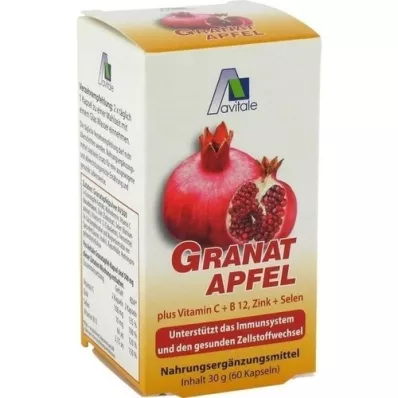 GRANATAPFEL 500 mg plus Vit.C+B12+Zink+Selenium Caps., 60 stuks