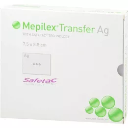 MEPILEX Transfer Ag schuimverband 7,5x8,5 cm ster., 10 st