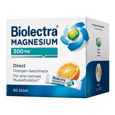 BIOLECTRA Magnesium 300 mg Directe Sinaasappelsticks, 60 stuks BIOLECTRA Magnesium 300 mg Directe Sinaasappelsticks, 60 stuks
