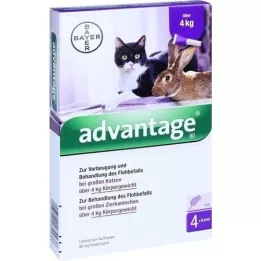 ADVANTAGE 80 mg voor grote katten en konijnen, 4X0,8 ml