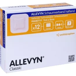 ALLEVYN Schuimstofverband 7x8 cm zelfklevend, 12 stuks