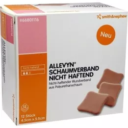 ALLEVYN Schuimverband 4,5x5,5 cm niet-klevend, 12 stuks