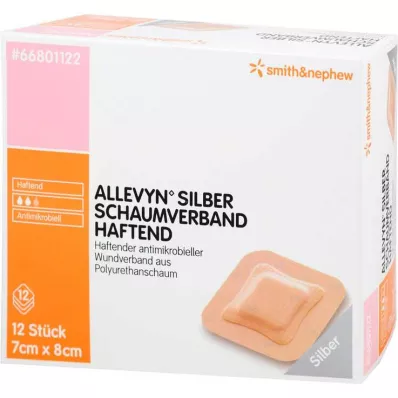 Allevyn zilverschuimverband 7x8 cm zelfklevend, 12 stuks