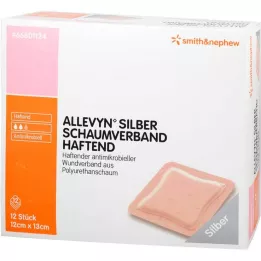 ALLEVYN Zilverschuimverband 12x13 cm zelfklevend, 12 stuks