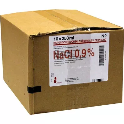 Isotone zoutoplossing 0,9% Bernburg Infusionsl.PE, 10X250 ml Isotone zoutoplossing 0,9% Bernburg Infusionsl.PE, 10X250 ml