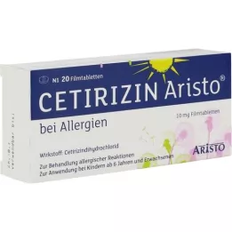 CETIRIZIN Aristo voor allergieën 10 mg filmomhulde tabletten, 20 st