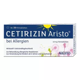 CETIRIZIN Aristo voor allergieën 10 mg filmomhulde tabletten, 20 st