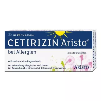 CETIRIZIN Aristo voor allergieën 10 mg filmomhulde tabletten, 20 st