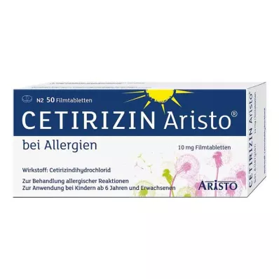 Cetirizine Aristo voor allergieën 10 mg filmomhulde tabletten, 50 stuks