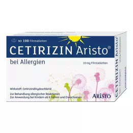 Cetirizine Aristo voor allergieën 10 mg filmomhulde tabletten, 100 stuks