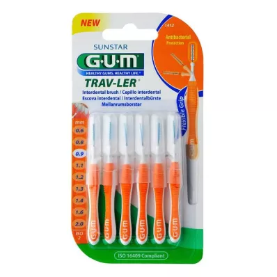 GUM TRAV-LER 0,9mm kaars oranje Intend.+6caps, 6st