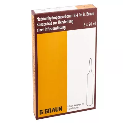 NATRIUMHYDROGENCARBONAT B.Braun 8,4% glas, 5X20 ml NATRIUMHYDROGENCARBONAT B.Braun 8,4% glas, 5X20 ml