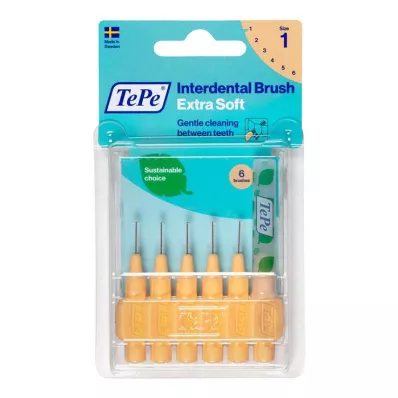 TEPE Interdentale rager x-zacht 0.45mm ISO 1 oranje, 6 stuks TEPE Interdentale rager x-zacht 0.45mm ISO 1 oranje, 6 stuks