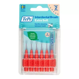 TEPE Interdentale rager x-zacht 0.5mm ISO 2 rood, 6 stuks