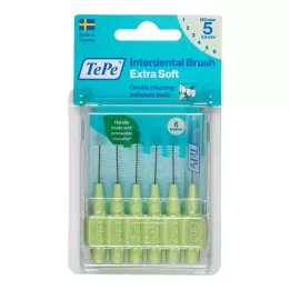TEPE Interdentale rager x-zacht 0.8mm ISO 5 groen, 6 stuks