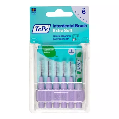 TEPE Interdentale rager x-zacht 1.1mm ISO 6 paarse, 6 stuks