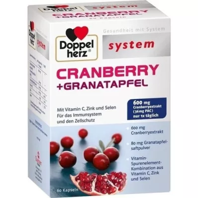 DOPPELHERZ Cranberry+Pomegranate systeemcapsules, 60 capsules