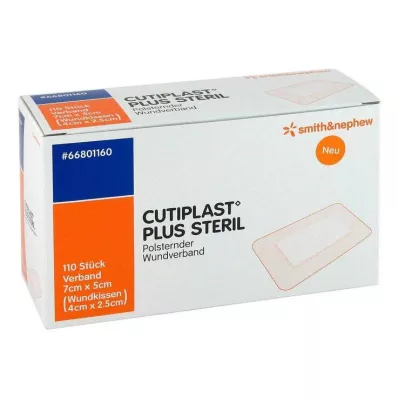 CUTIPLAST Plus steriel 5x7 cm verband, 110 stuks CUTIPLAST Plus steriel 5x7 cm verband, 110 stuks