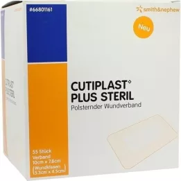 CUTIPLAST Plus steriel verband van 7,8x10 cm, 55 stuks