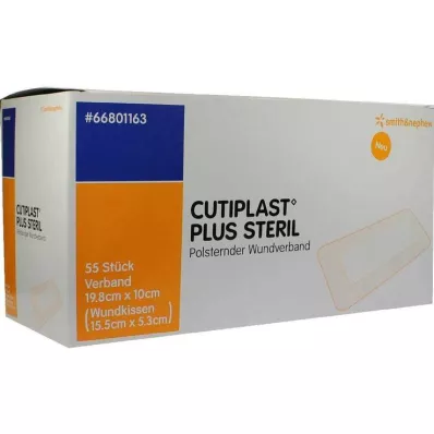 Cutiplast Plus steriel 10x19,8 cm verband, 55 st Cutiplast Plus steriel 10x19,8 cm verband, 55 st