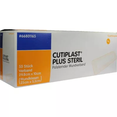 Cutiplast Plus steriel 10x29,8 cm verband, 55 st Cutiplast Plus steriel 10x29,8 cm verband, 55 st