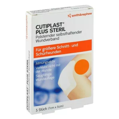 CUTIPLAST Plus steriel 5x7 cm verband, 5 stuks CUTIPLAST Plus steriel 5x7 cm verband, 5 stuks