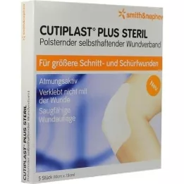 CUTIPLAST Plus steriel verband van 7,8x10 cm, 5 stuks