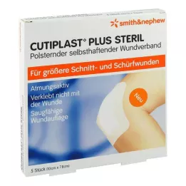 CUTIPLAST Plus steriel verband van 7,8x10 cm, 5 stuks