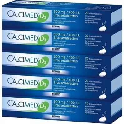 CALCIMED D3 600 mg/400 I.U. bruistabletten, 100 st