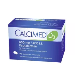 Calcimed D3 600 mg / 400 IE kauwtabletten, 96 stuks