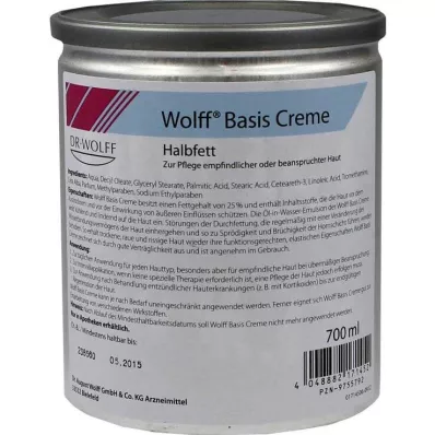 WOLFF Basische room halfvet, 700 ml