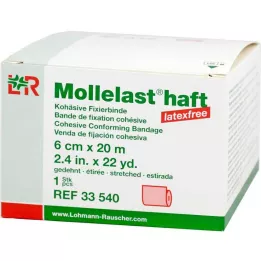 MOLLELAST kleefverband latexvrij 6 cmx20 m rood, 1 st