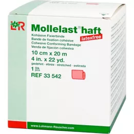 MOLLELAST zelfklevend latexvrij verband 10 cmx20 m rood, 1 st