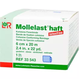 MOLLELAST kleefverbanden latexvrij 6 cmx20 m blauw, 1 st