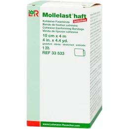 MOLLELAST zelfklevend latexvrij verband 10 cmx4 m wit, 1 st
